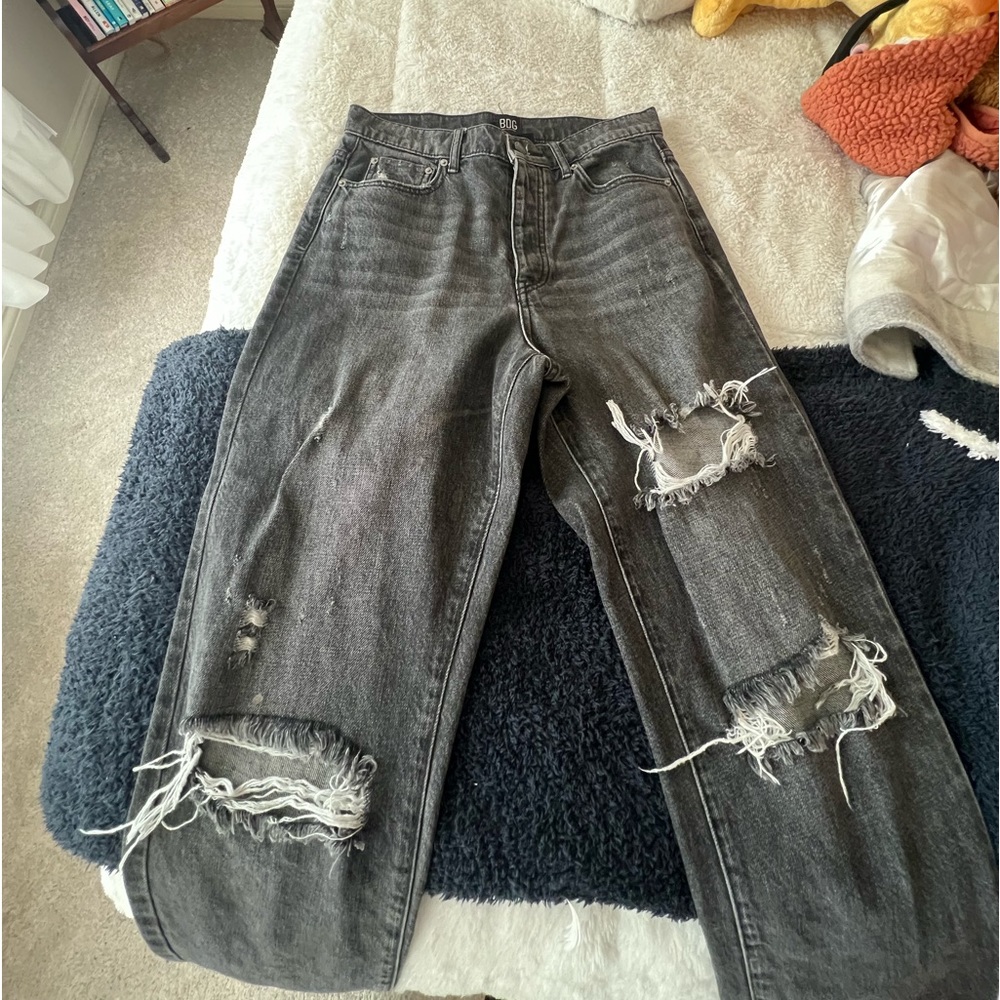BDG : urban outfitters washed black straight leg jeans